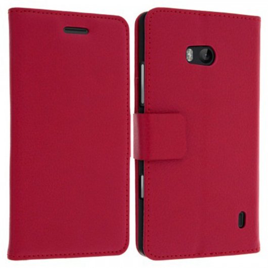 Avizar Funda Libro Billetera Roja para Nokia 930