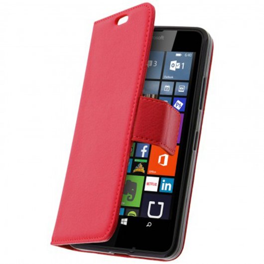 Avizar Funda Libro Billetera Roja para Nokia Lumia 640