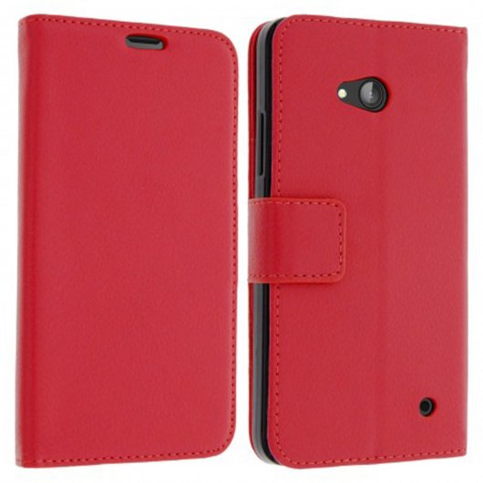 Avizar Funda Libro Billetera Roja para Nokia Lumia 640