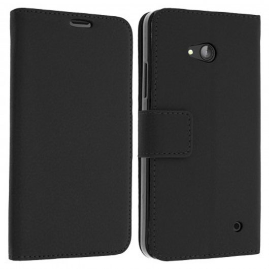 Avizar Funda Billetera Negra para Nokia Lumia 640