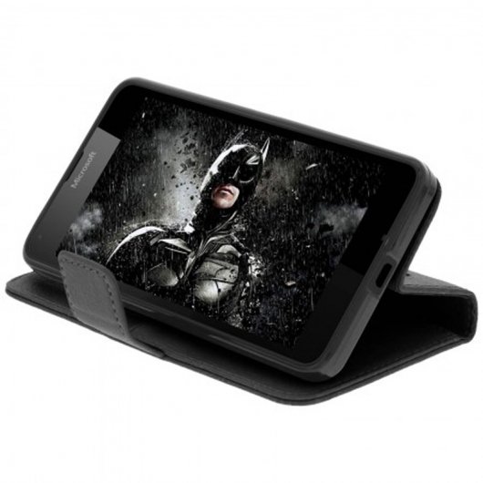 Avizar Funda Billetera Negra para Nokia Lumia 640