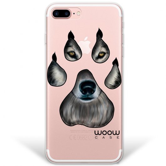 WoowCase Funda de Silicona Huella de Lobo para iPhone 8 Plus