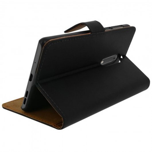 Avizar Funda Billetera de Cuero Negro para Nokia 5