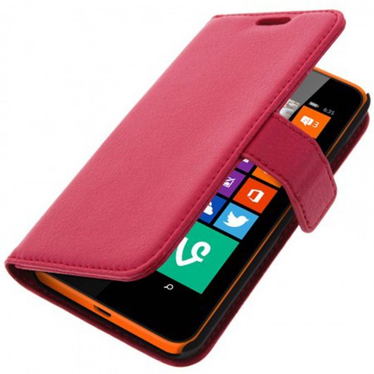 Avizar Funda Billetera Roja para Nokia Lumia 630/635