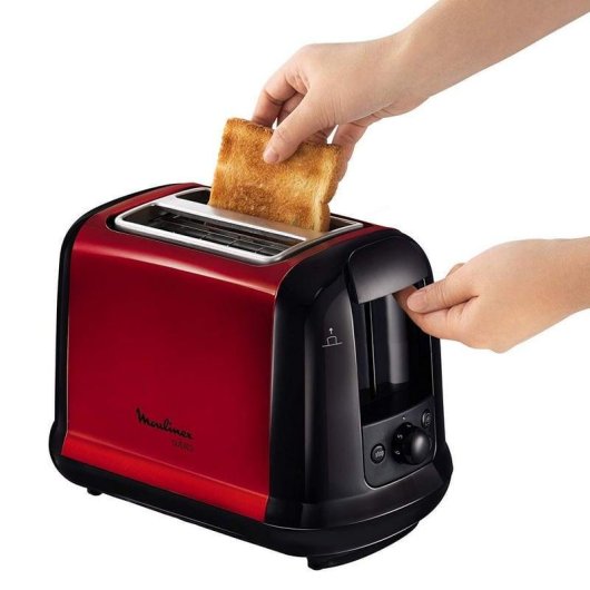 Tostapane Moulinex Subito LT261D 2 fessure 850 W Scongelamento Nero/Rosso