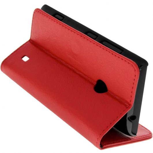 Avizar Funda Billetera de Color Rojo para Nokia Lumia 520/525