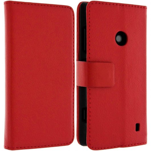 Avizar Funda Billetera de Color Rojo para Nokia Lumia 520/525