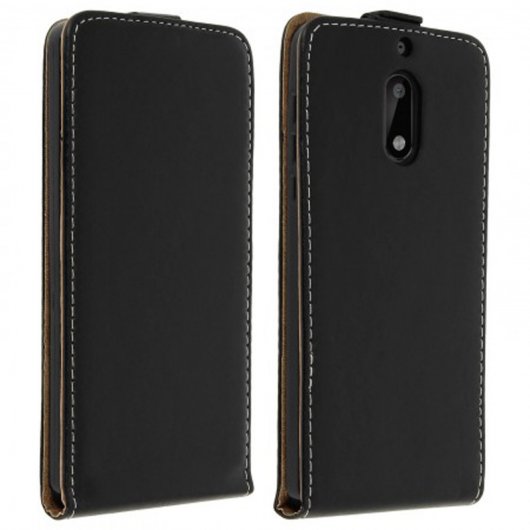 Avizar Funda Billetera Vertical de Color Negro para Nokia 6