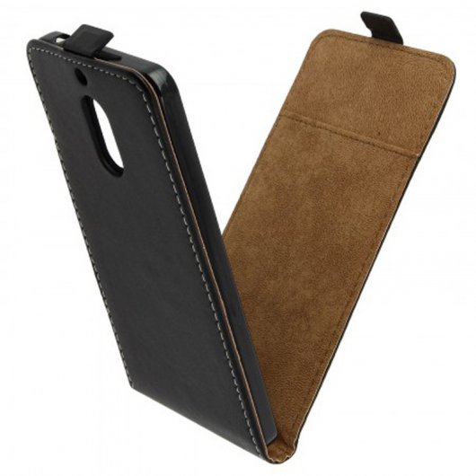 Avizar Funda Billetera Vertical de Color Negro para Nokia 6