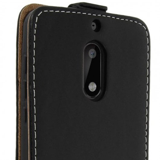 Avizar Funda Billetera Vertical de Color Negro para Nokia 6
