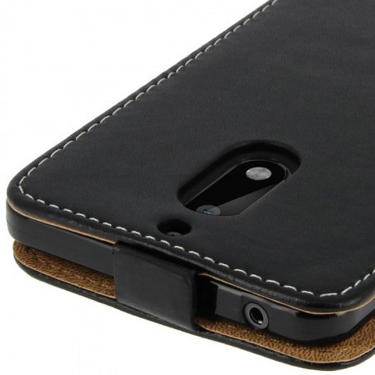 Avizar Funda Billetera Vertical de Color Negro para Nokia 6