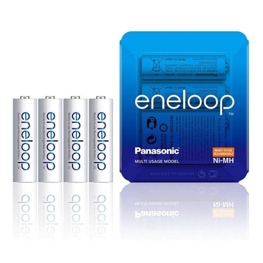 Panasonic Eneloop Pilas Recargables 1900mAh AA HR06 4 Unidades
