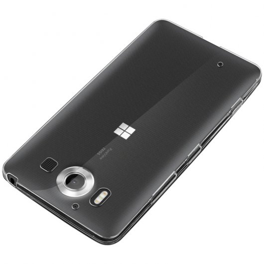 Avizar Funda de Silicona Transparente para Lumia 950