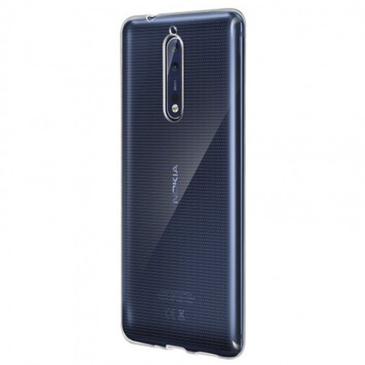 Avizar Funda Transparente de Silicona y Cristal Templado para Nokia 8