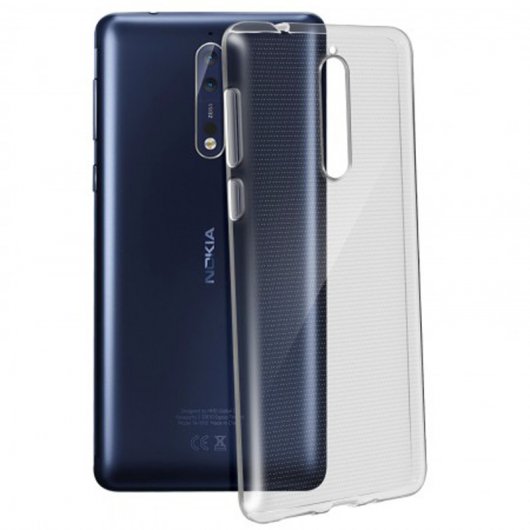 Avizar Funda Transparente de Silicona y Cristal Templado para Nokia 8