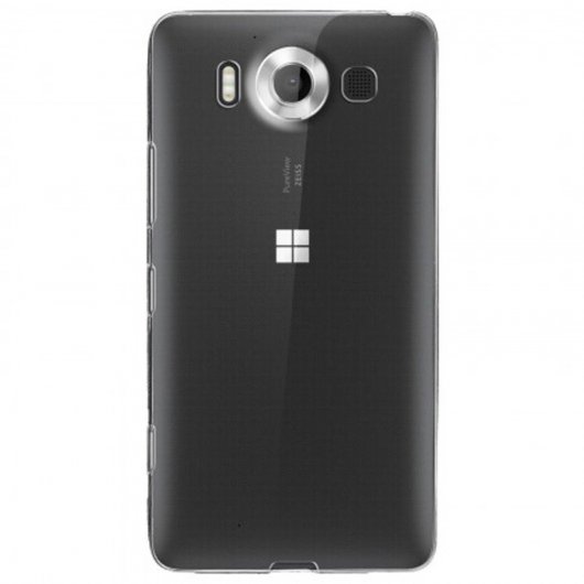 Avizar Funda de Silicona Transparante y Cristal Templado para Lumia 950