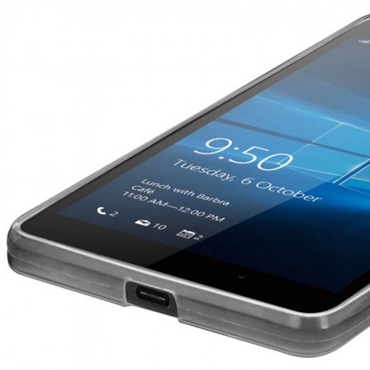 Avizar Funda de Silicona Transparante y Cristal Templado para Lumia 950