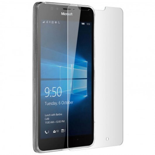 Avizar Funda de Silicona Transparante y Cristal Templado para Lumia 950