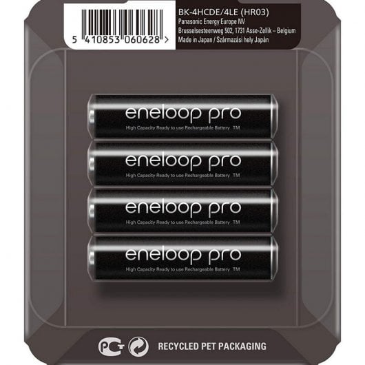 Panasonic Eneloop Pro Pilas Recargables 930mAh AAA HR03 4 Unidades