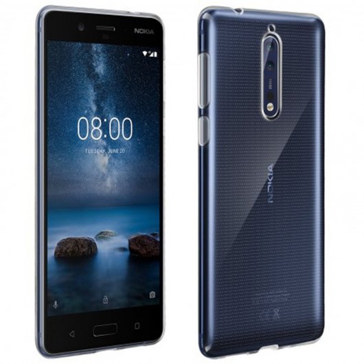 Avizar Funda de Silicona Flexible Transparente Ultrafina para Nokia 8