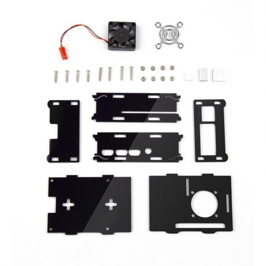 Owlotech Caixa Preta com Ventoinha e Dissipadores para Raspberry Pi 4