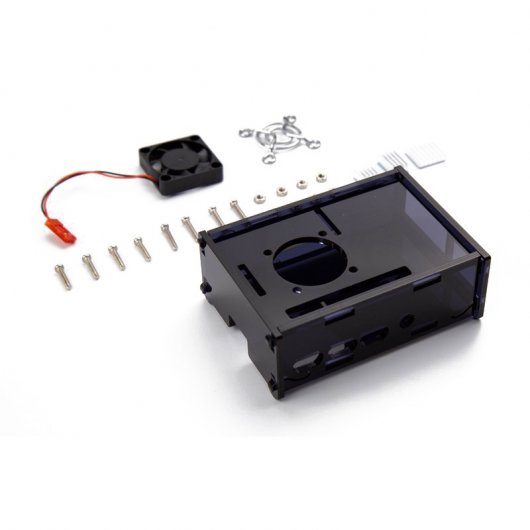 Owlotech Caixa Preta com Ventoinha e Dissipadores para Raspberry Pi 4
