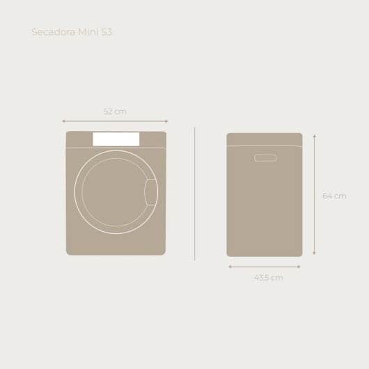 Evvo Mini S3 Secadora de Evacuación Carga Frontal 3Kg Blanco