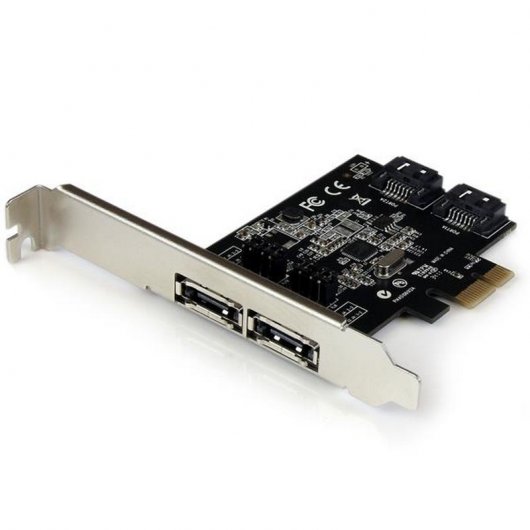 StarTech Tarjeta Adaptadora Controladora PCIe 2 Puertos/eSATA 2 Puertos SATA-SATA III