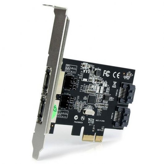StarTech Tarjeta Adaptadora Controladora PCIe 2 Puertos/eSATA 2 Puertos SATA-SATA III