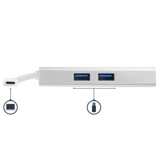 StarTech.com Adaptateur Multiport USB-C - Mini Station d'Accueil USB-C avec 4K HDMI - 60W PD Pass-Through, GbE, 2pt USB-A 3.0 Hub - Mini Dock USB Type-C pour Ordinateur Portable - Blanc