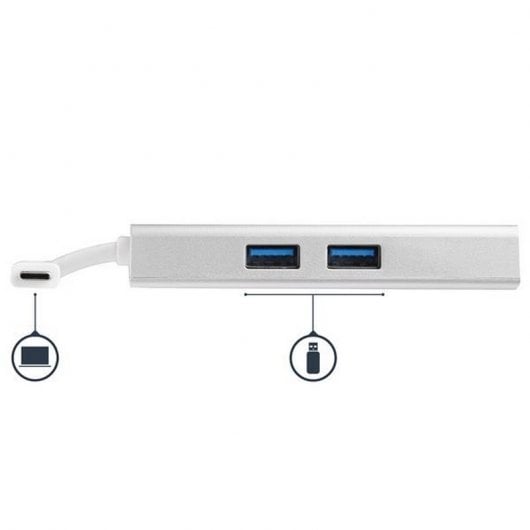 StarTech.com Adattatore USB-C Multiporta - Docking Station da viaggio USB-C con HDMI 4K - 60W Alimentazione Pass-Through, GbE, Hub USB-A 3.0 - Mini USB Type-C Dock per Laptop - Bianco