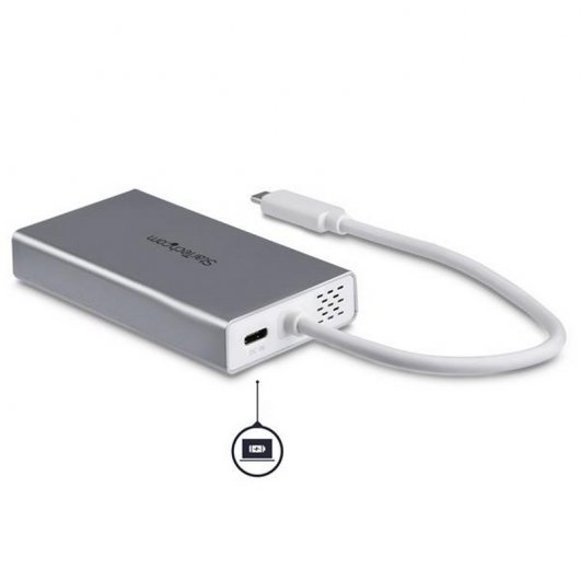 StarTech.com Adattatore USB-C Multiporta - Docking Station da viaggio USB-C con HDMI 4K - 60W Alimentazione Pass-Through, GbE, Hub USB-A 3.0 - Mini USB Type-C Dock per Laptop - Bianco