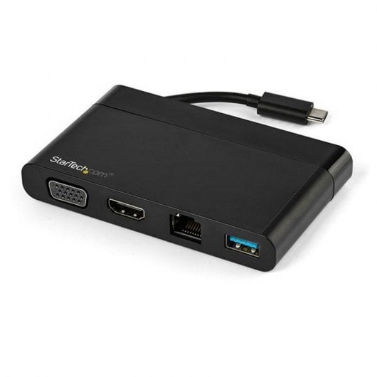 StarTech.com Adattatore multiporta USB C con HDMI, VGA, Gigabit Ethernet e USB 3.0 - Mini dock hub USB C a HDMI 4K o VGA 1080p display - Docking station da viaggio USB Type-C per laptop USB-C