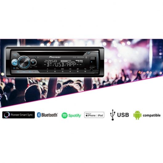 Pioneer DEH-S510BT Auto-rádio Bluetooth/CD/USB/Spotify/Android/iOS