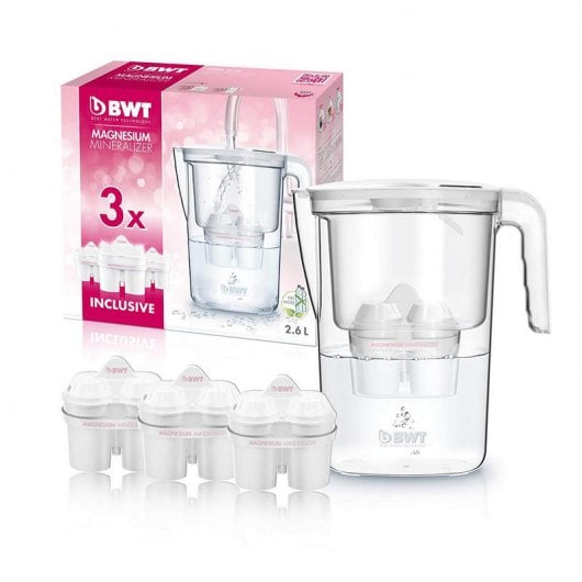 BWT Vida Electrónica Jarra Filtradora de Agua con Magnesio 2.6L Blanco + 3 Filtros