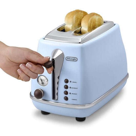 DeLonghi CTOV 2103.AZ Icona Vintage Tostadora 2 Ranuras 900W Azul