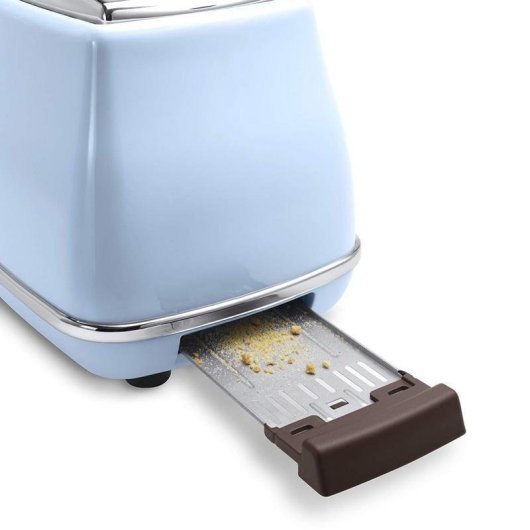 Grille-pain vintage DeLonghi CTOV 2103.AZ 2 fentes 900 W Réchauffage Décongélation Bleu