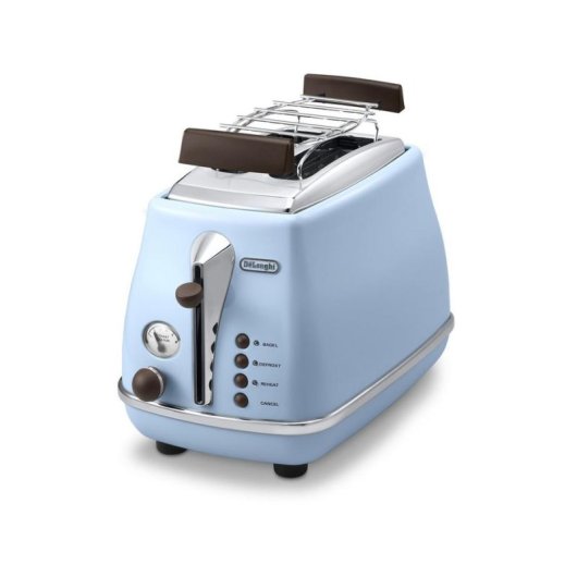 Grille-pain vintage DeLonghi CTOV 2103.AZ 2 fentes 900 W Réchauffage Décongélation Bleu