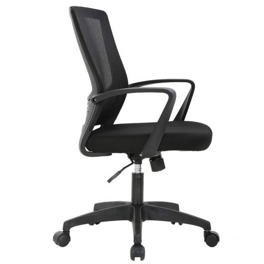 Silla de Oficina Giratoria TLV-S1 360º con Soporte Lumbar Negra