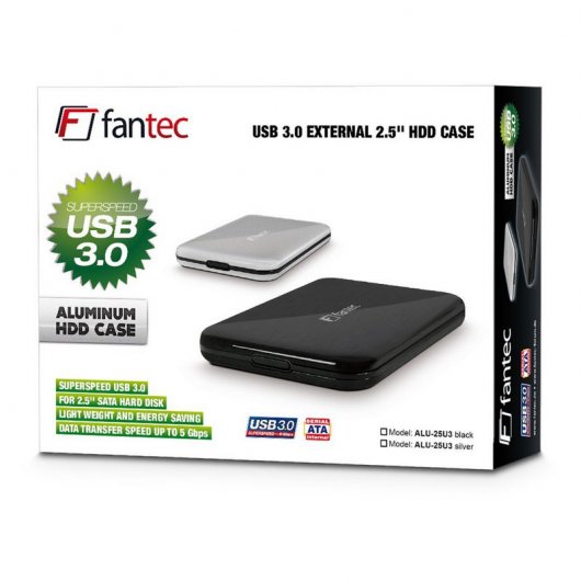 Fantec ALU-25U3  Carcasa HDD/SSD 2.5" SATA USB 3.0