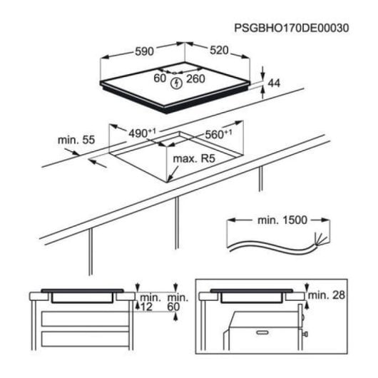 AEG IKE63471FB Placa de Inducción 3 Zonas 60cm Negro