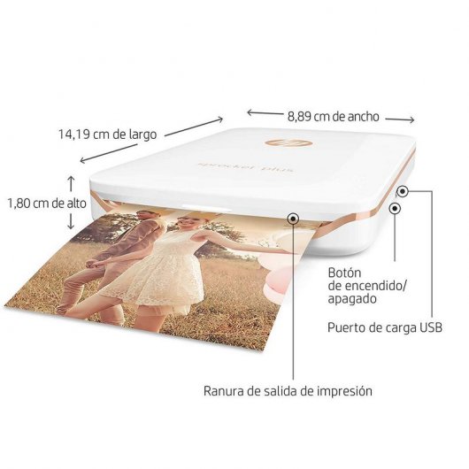 HP Sprocket Plus Impresora Fotográfica Bluetooth Blanca
