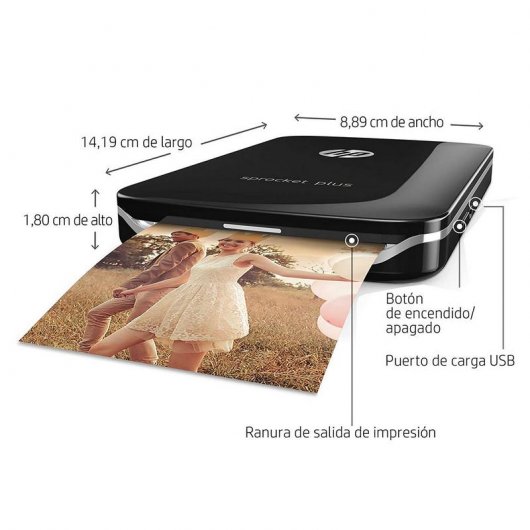 HP Sprocket Plus Impresora Fotográfica Bluetooth Negra