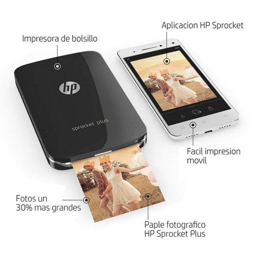 HP Sprocket Plus Impresora Fotográfica Bluetooth Negra