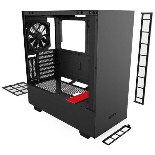 NZXT H510i Cristal Templado USB 3.1 RGB Negro/Rojo