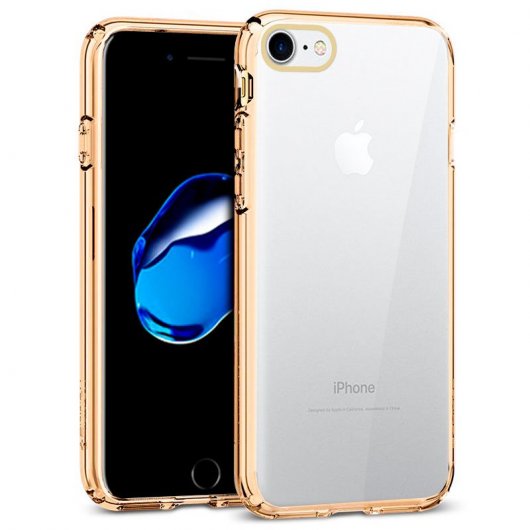 Cool Funda Borde Metalizado Dorado para iPhone 7/iPhone 8