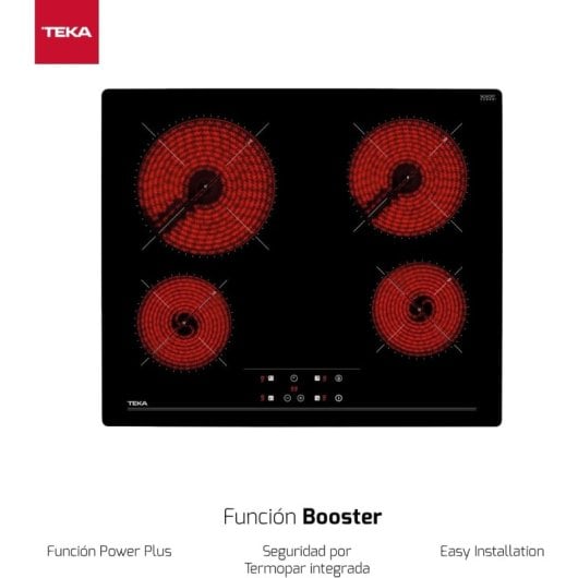 Teka TZ 6415 Placa Vitrocerámica 4 Zonas 60cm Negro