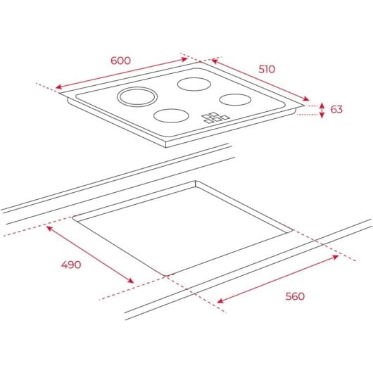 Teka TZ 6415 Placa Vitrocerámica 4 Zonas 60cm Negro