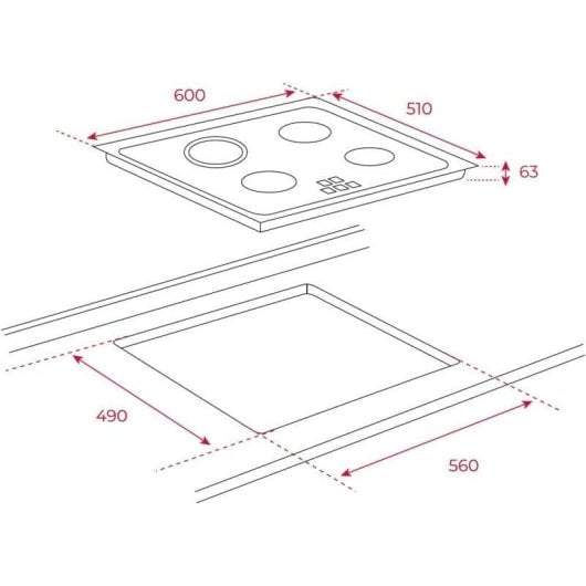 Teka TZ 6415 Plaque vitrocéramique 4 zones 60 cm Noir