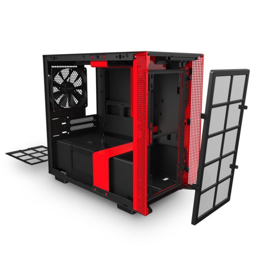 NZXT H210 Vetro temperato USB 3.1 Nero/Rosso opaco